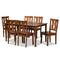 Baxton Studio Zamira Modern and Contemporary Transitional Walnut Brown Finished Wood 7-Piece Dining Set 177-11379-10520-Zoro - alternate 1